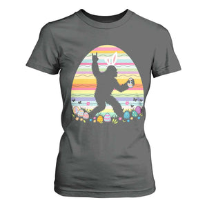 Funny Bigfot Easter T Shirt For Women Sasquatch Rock On Rabbit TS14 Dark Heather Print Your Wear