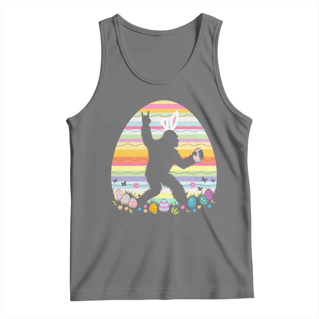 Funny Bigfot Easter Tank Top Sasquatch Rock On Rabbit TS14 Black Heather Print Your Wear