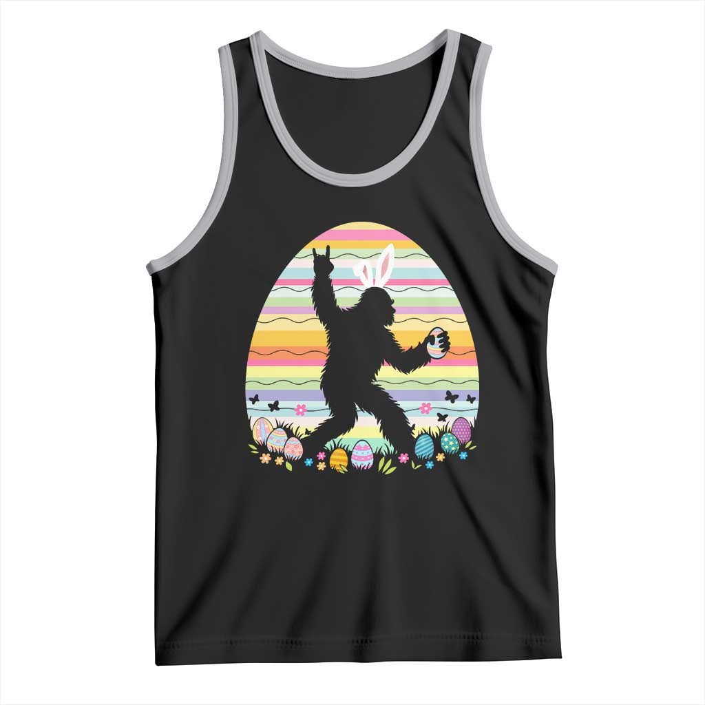Funny Bigfot Easter Tank Top Sasquatch Rock On Rabbit TS14 Black Athletic Heather Print Your Wear