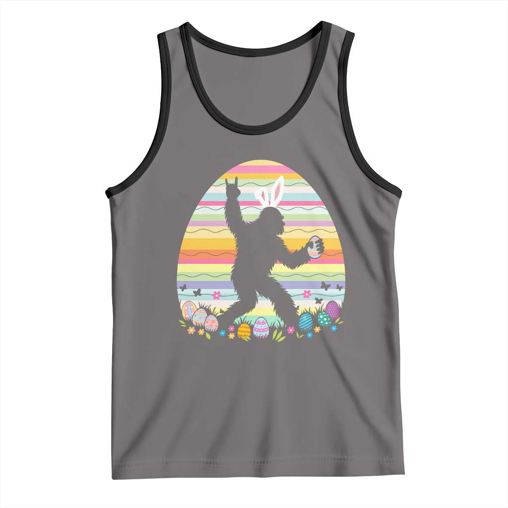 Funny Bigfot Easter Tank Top Sasquatch Rock On Rabbit TS14 Deep Heather Black Print Your Wear
