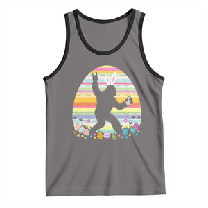 Funny Bigfot Easter Tank Top Sasquatch Rock On Rabbit TS14 Deep Heather Black Print Your Wear