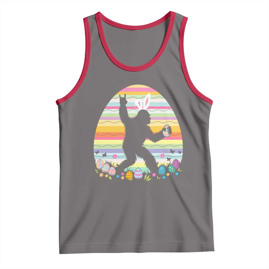 Funny Bigfot Easter Tank Top Sasquatch Rock On Rabbit TS14 Deep Heather Red Print Your Wear