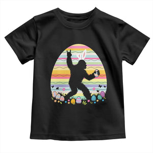 Funny Bigfot Easter Toddler T Shirt Sasquatch Rock On Rabbit TS14 Black Print Your Wear