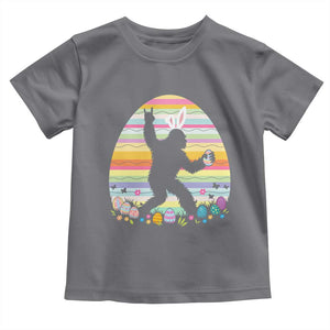 Funny Bigfot Easter Toddler T Shirt Sasquatch Rock On Rabbit TS14 Charcoal Print Your Wear