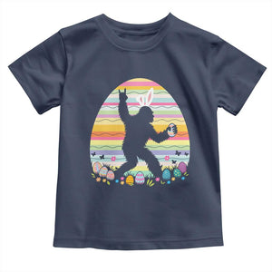 Funny Bigfot Easter Toddler T Shirt Sasquatch Rock On Rabbit TS14 Navy Print Your Wear