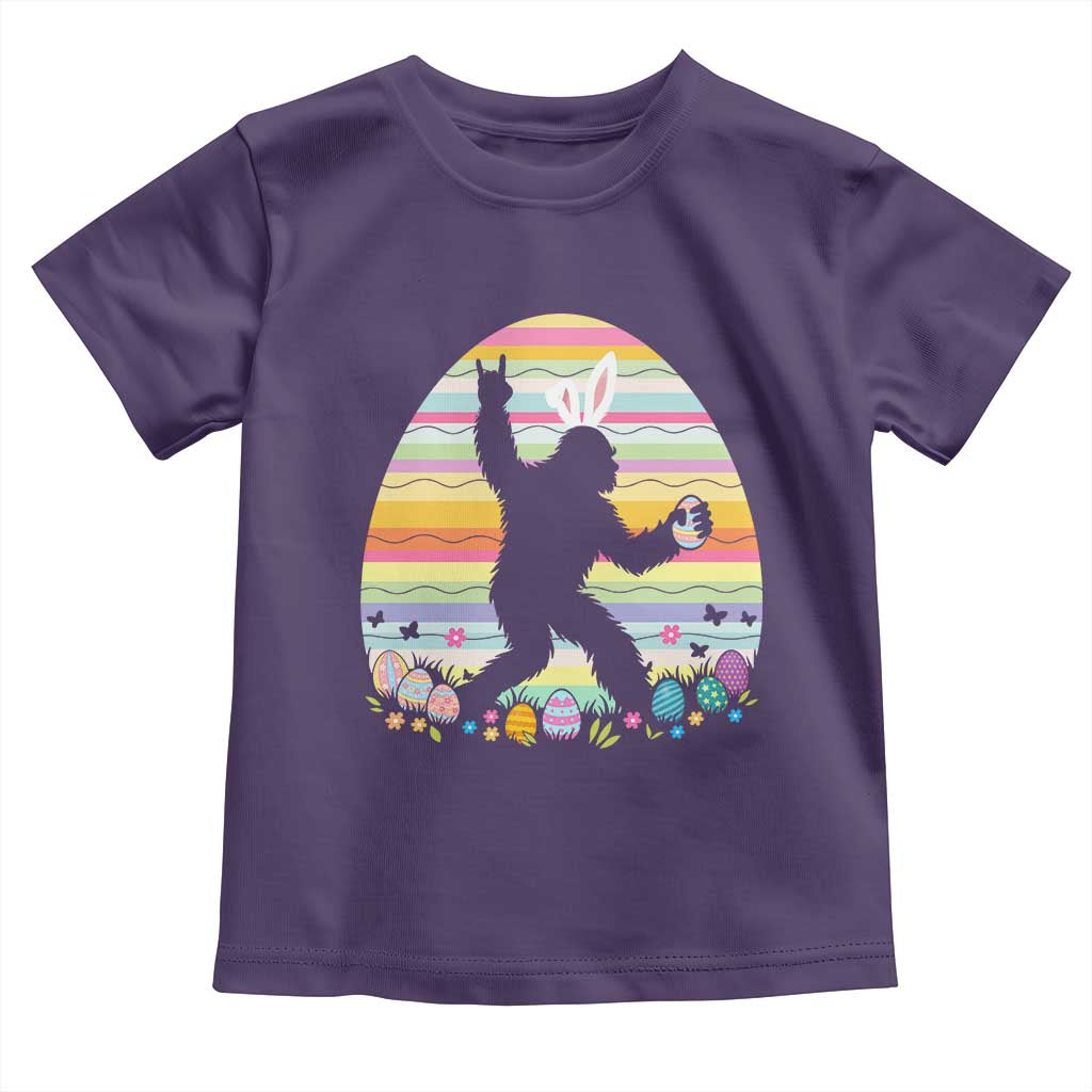 Funny Bigfot Easter Toddler T Shirt Sasquatch Rock On Rabbit TS14 Purple Print Your Wear