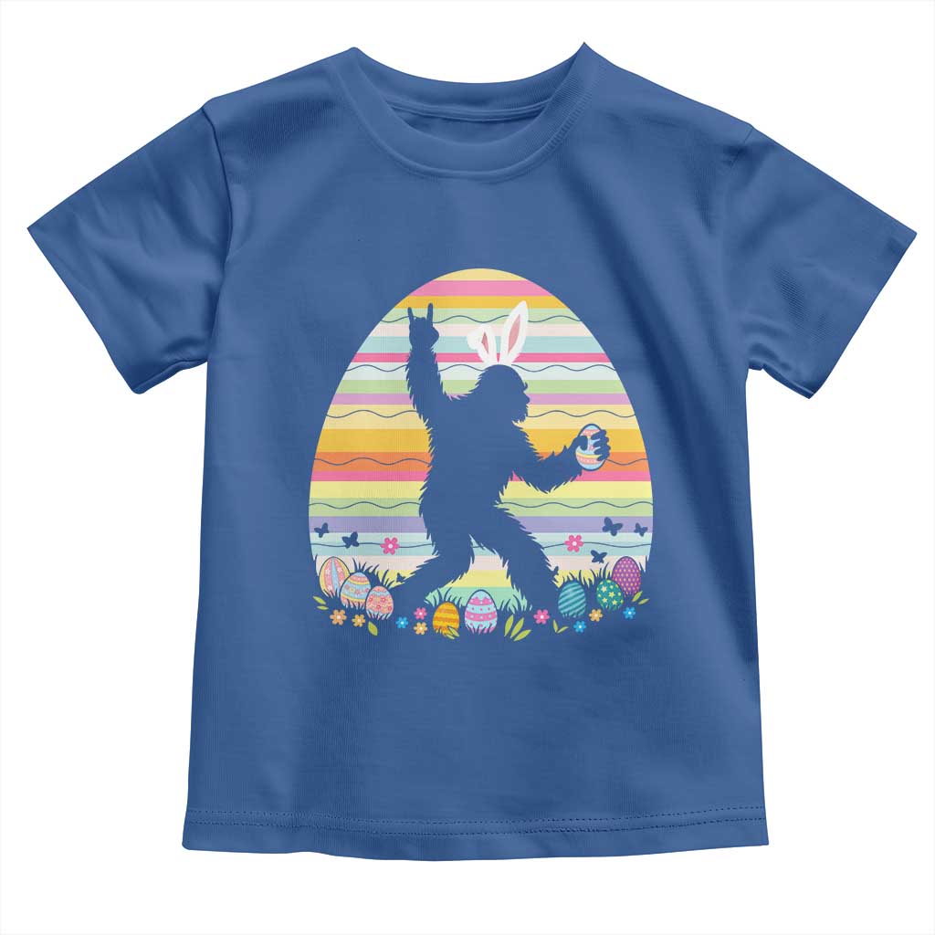 Funny Bigfot Easter Toddler T Shirt Sasquatch Rock On Rabbit TS14 Royal Blue Print Your Wear