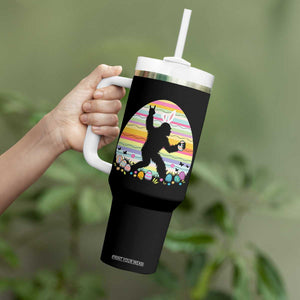 Funny Bigfot Easter Tumbler With Handle Sasquatch Rock On Rabbit TS14 Print Your Wear