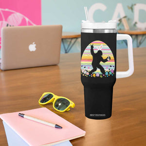 Funny Bigfot Easter Tumbler With Handle Sasquatch Rock On Rabbit TS14 Print Your Wear