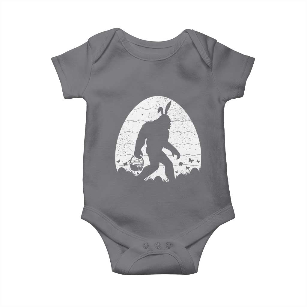 Funny Bigfot Easter Baby Onesie Sasquatch Rabbit Night Stroll Moon Egg TS14 Charcoal Print Your Wear