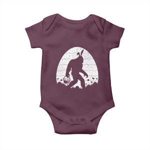 Funny Bigfot Easter Baby Onesie Sasquatch Rabbit Night Stroll Moon Egg TS14 Maroon Print Your Wear