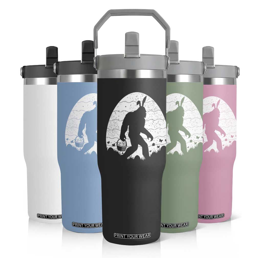 Funny Bigfot Easter Flip Straw Tumbler Sasquatch Rabbit Night Stroll Moon Egg TS14 Print Your Wear