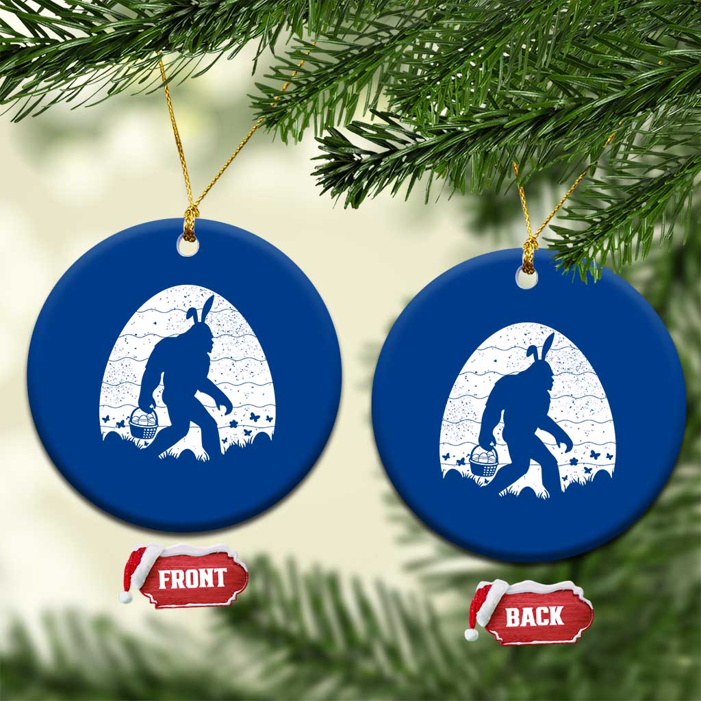 Funny Bigfot Easter Ceramic Ornament Sasquatch Rabbit Night Stroll Moon Egg TS14 1pc Blue Print Your Wear