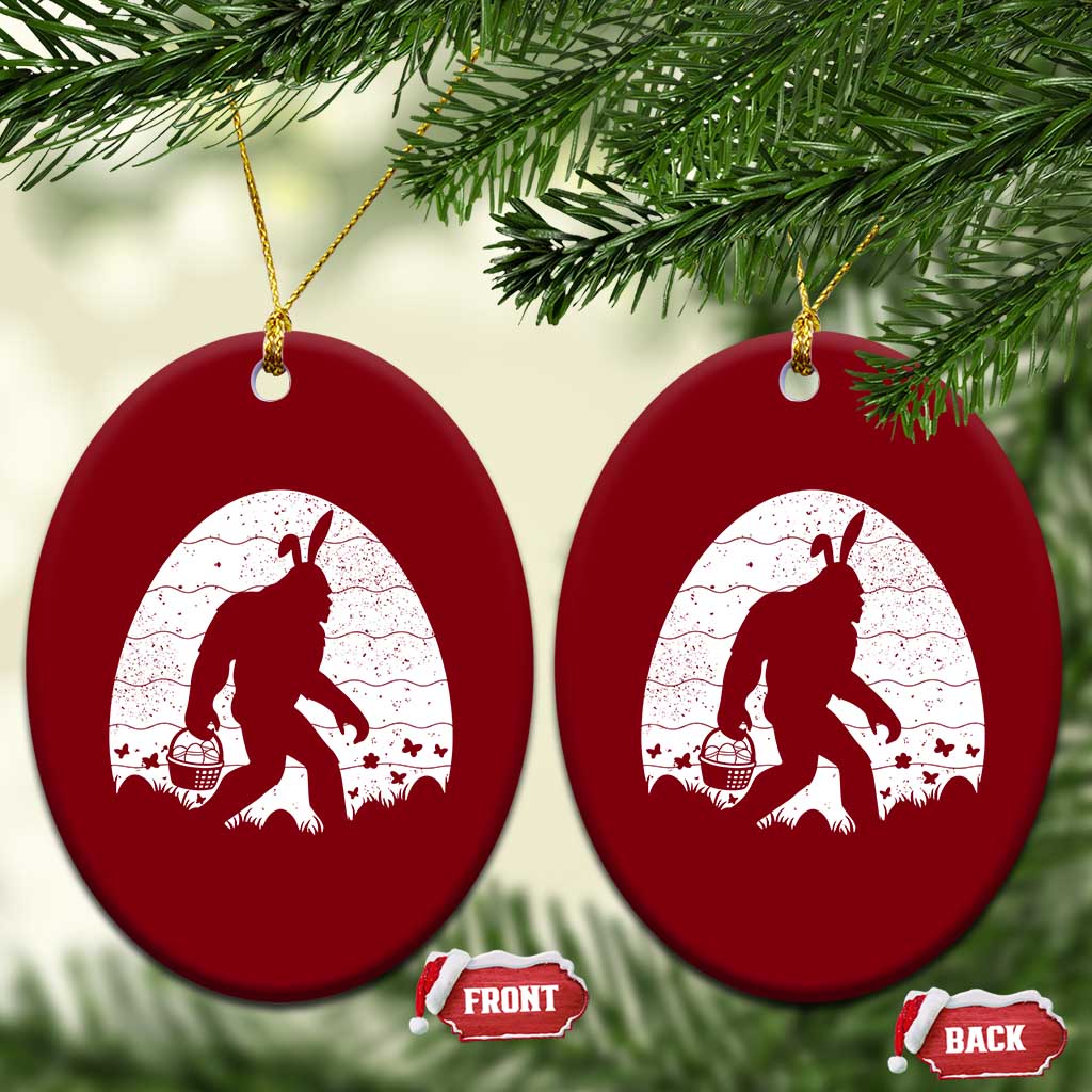 Funny Bigfot Easter Ceramic Ornament Sasquatch Rabbit Night Stroll Moon Egg TS14 Print Your Wear
