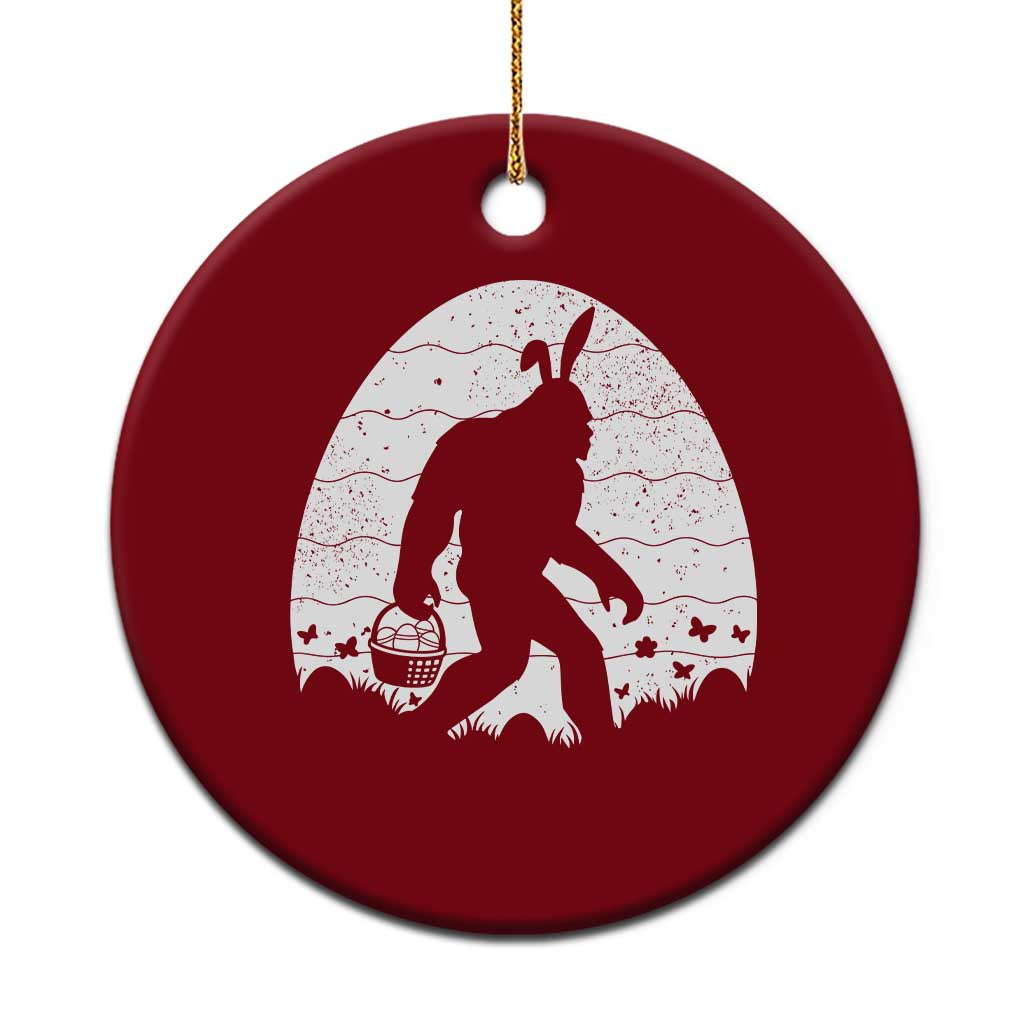 Funny Bigfot Easter Ceramic Ornament Sasquatch Rabbit Night Stroll Moon Egg TS14 1pc Red Print Your Wear
