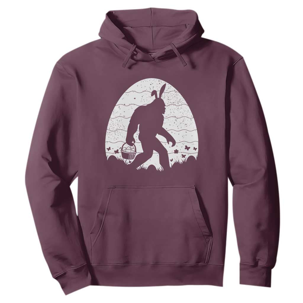 Funny Bigfot Easter Hoodie Sasquatch Rabbit Night Stroll Moon Egg TS14 Maroon Print Your Wear