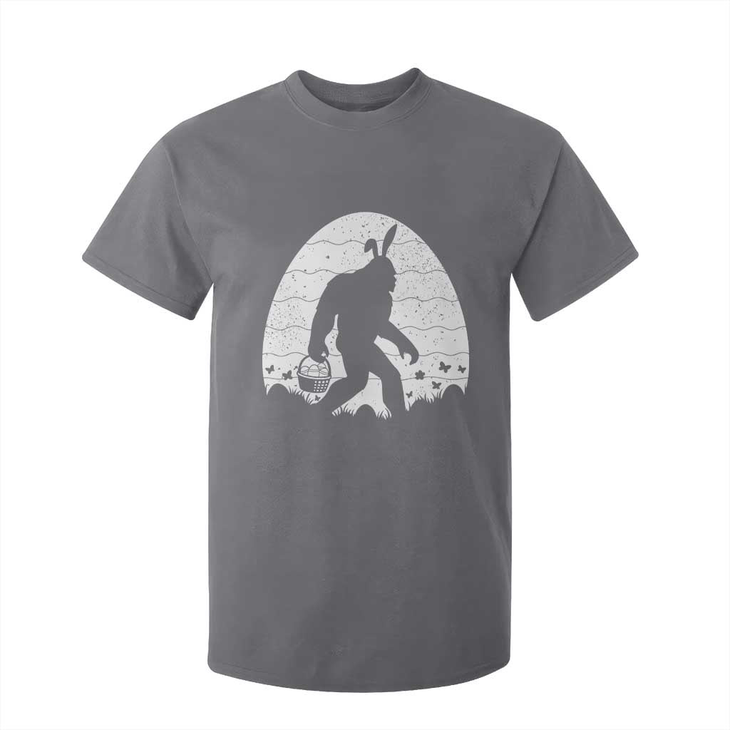 Funny Bigfot Easter T Shirt For Kid Sasquatch Rabbit Night Stroll Moon Egg TS14 Charcoal Print Your Wear