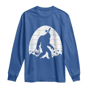 Funny Bigfot Easter Long Sleeve Shirt Sasquatch Rabbit Night Stroll Moon Egg TS14 Royal Blue Print Your Wear