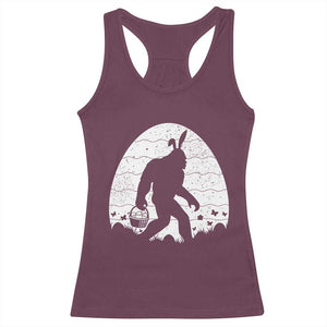 Funny Bigfot Easter Racerback Tank Top Sasquatch Rabbit Night Stroll Moon Egg TS14 Maroon Print Your Wear