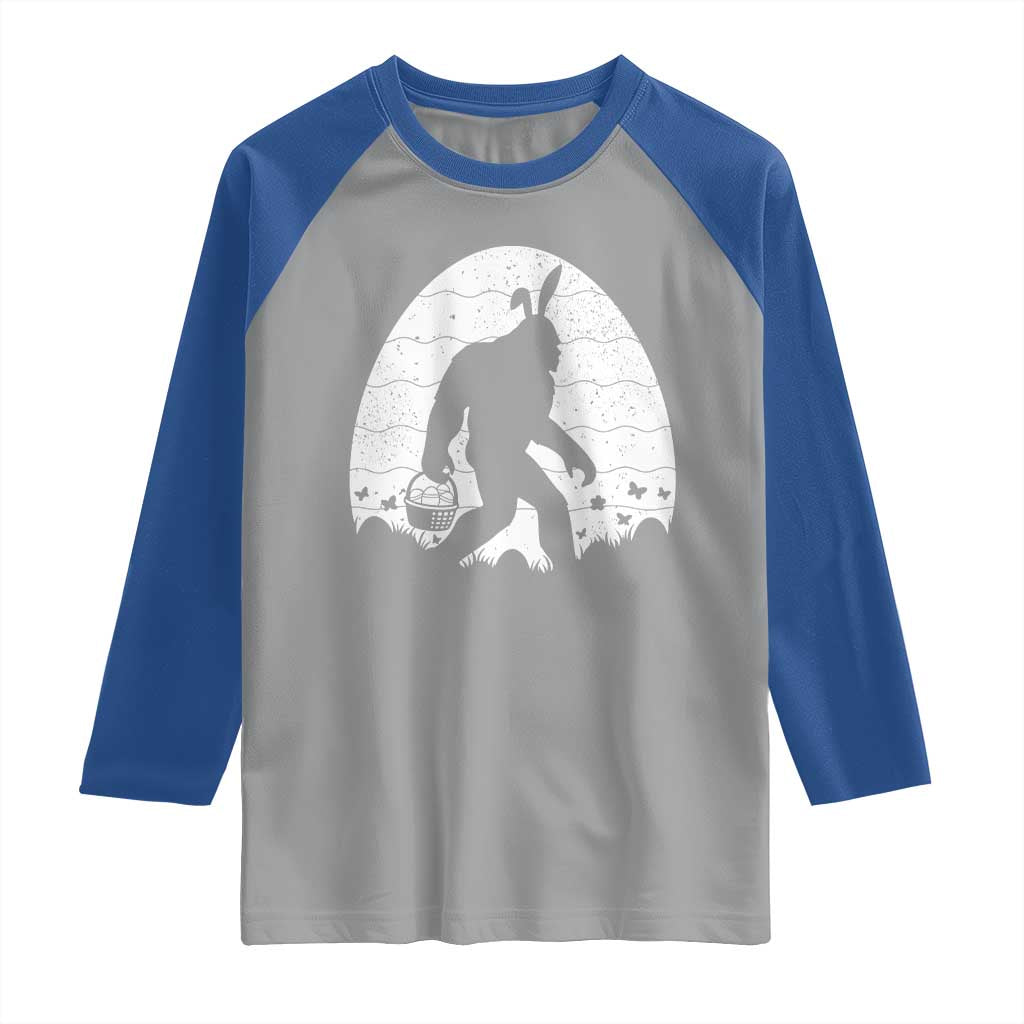 Funny Bigfot Easter Raglan Shirt Sasquatch Rabbit Night Stroll Moon Egg TS14 Sport Gray Royal Print Your Wear