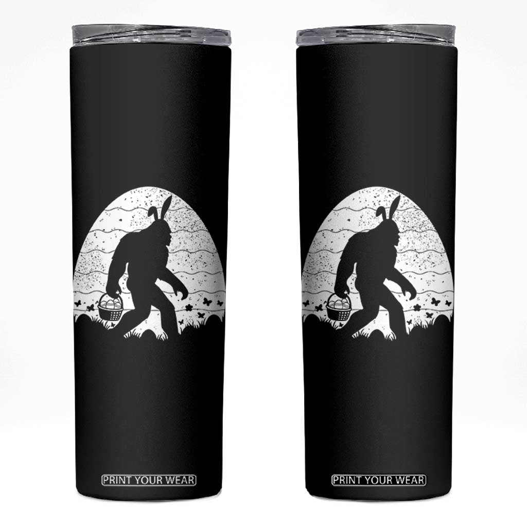 Funny Bigfot Easter Skinny Tumbler Sasquatch Rabbit Night Stroll Moon Egg TS14 Black Print Your Wear