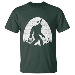 Funny Bigfot Easter T Shirt Sasquatch Rabbit Night Stroll Moon Egg TS14 Dark Forest Green Print Your Wear