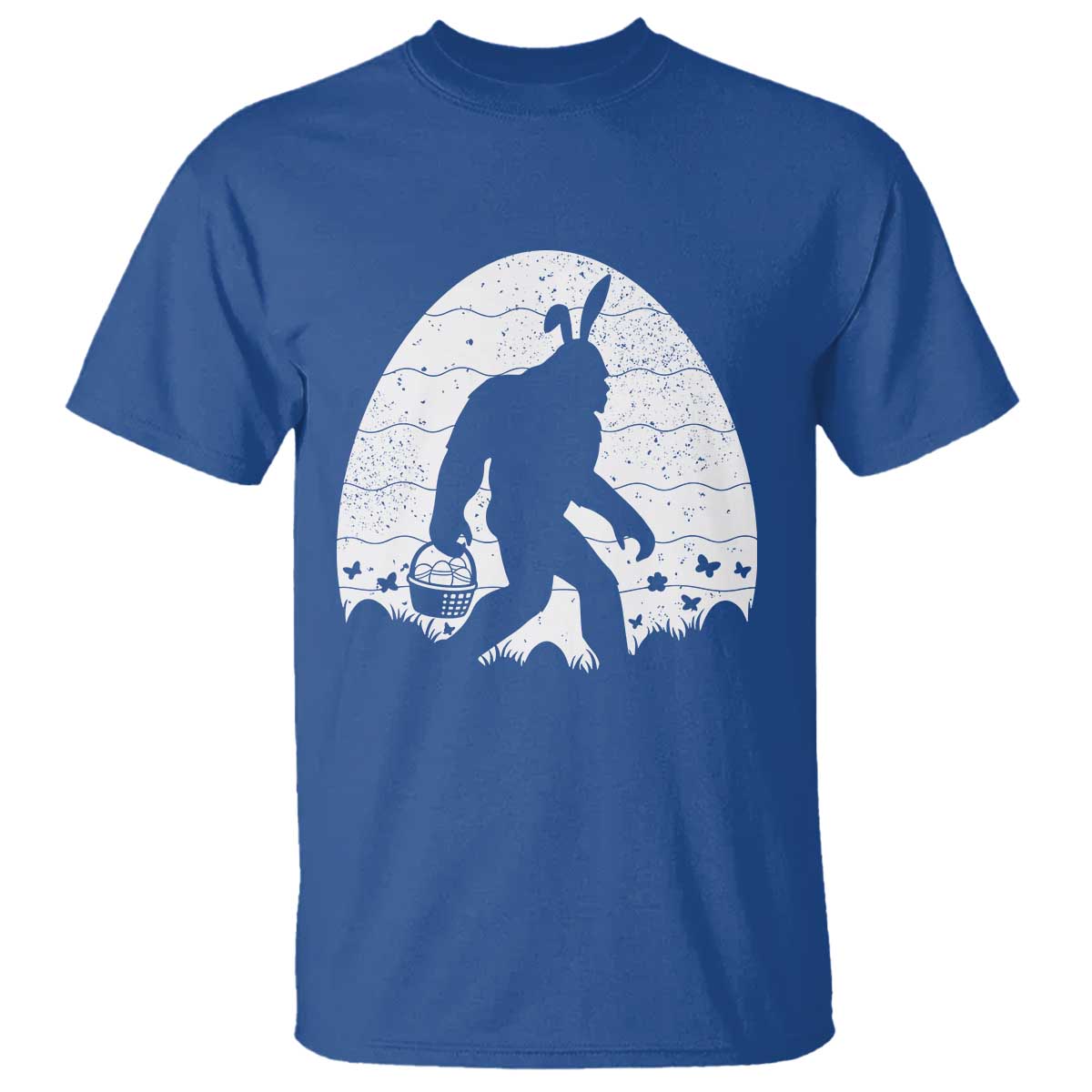 Funny Bigfot Easter T Shirt Sasquatch Rabbit Night Stroll Moon Egg TS14 Royal Blue Print Your Wear