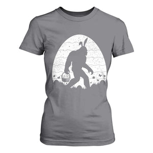 Funny Bigfot Easter T Shirt For Women Sasquatch Rabbit Night Stroll Moon Egg TS14 Charcoal Print Your Wear