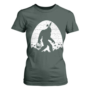 Funny Bigfot Easter T Shirt For Women Sasquatch Rabbit Night Stroll Moon Egg TS14 Dark Forest Green Print Your Wear