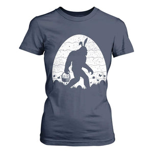 Funny Bigfot Easter T Shirt For Women Sasquatch Rabbit Night Stroll Moon Egg TS14 Navy Print Your Wear