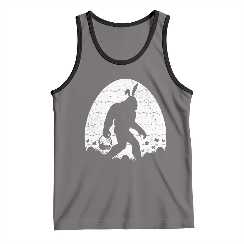 Funny Bigfot Easter Tank Top Sasquatch Rabbit Night Stroll Moon Egg TS14 Deep Heather Black Print Your Wear