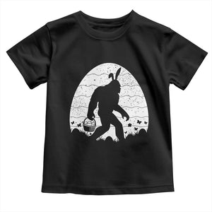 Funny Bigfot Easter Toddler T Shirt Sasquatch Rabbit Night Stroll Moon Egg TS14 Black Print Your Wear