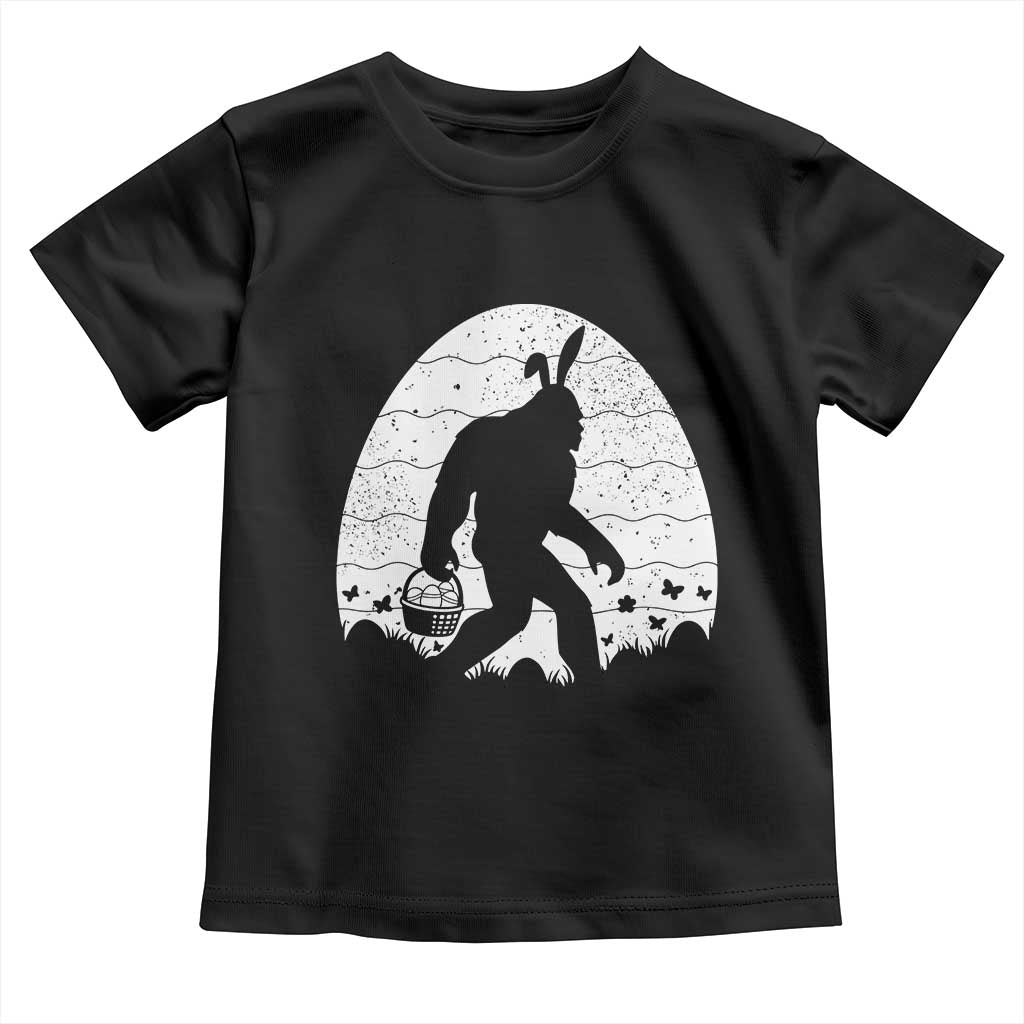 Funny Bigfot Easter Toddler T Shirt Sasquatch Rabbit Night Stroll Moon Egg TS14 Black Print Your Wear