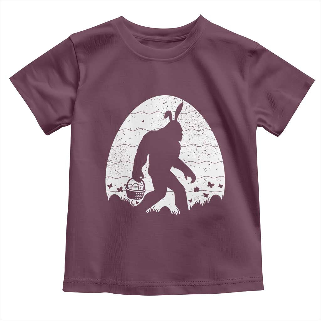 Funny Bigfot Easter Toddler T Shirt Sasquatch Rabbit Night Stroll Moon Egg TS14 Maroon Print Your Wear