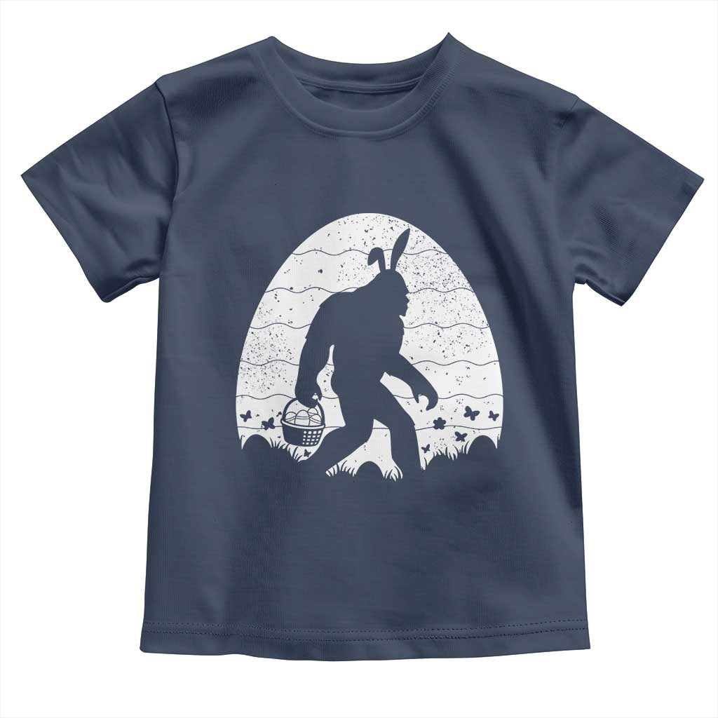Funny Bigfot Easter Toddler T Shirt Sasquatch Rabbit Night Stroll Moon Egg TS14 Navy Print Your Wear