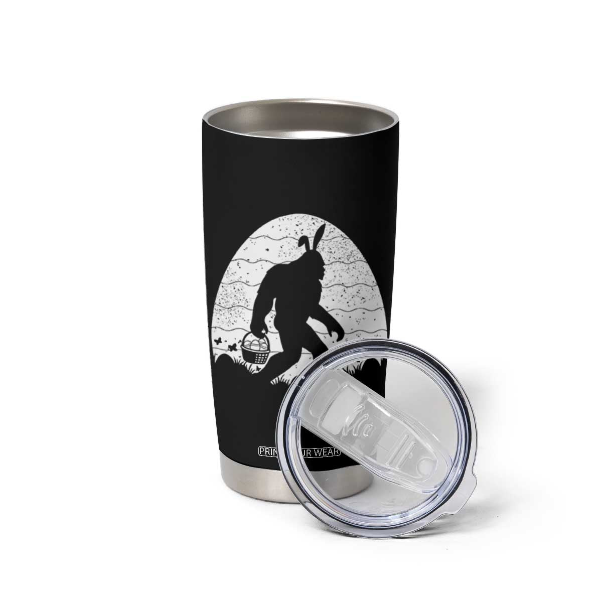 Funny Bigfot Easter Tumbler Cup Sasquatch Rabbit Night Stroll Moon Egg TS14 Print Your Wear