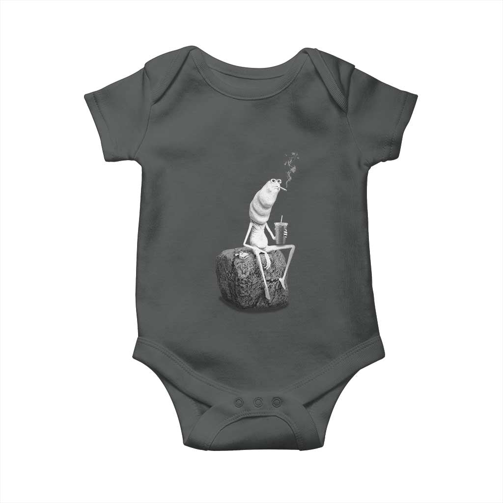 Marcus The Worm Diet Coke Baby Onesie Funny Drinking and Smoking Meme TS14 Dark Heather Print Your Wear