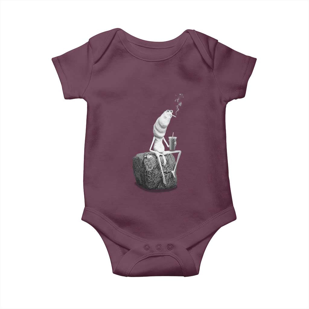 Marcus The Worm Diet Coke Baby Onesie Funny Drinking and Smoking Meme TS14 Maroon Print Your Wear