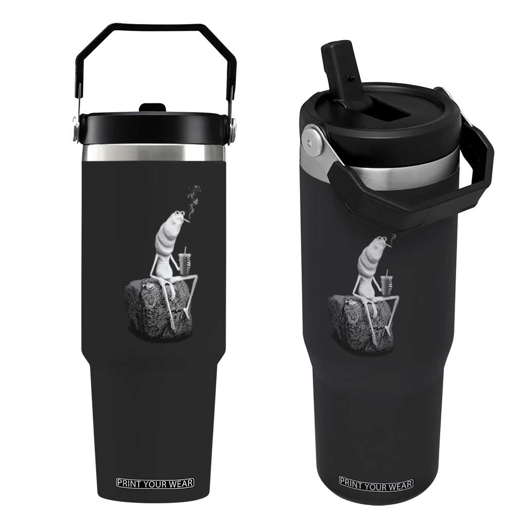Marcus The Worm Diet Coke Flip Straw Tumbler Funny Drinking and Smoking Meme TS14 One Size: 30 oz Black Print Your Wear