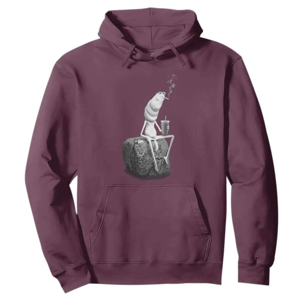 Marcus The Worm Diet Coke Hoodie Funny Drinking and Smoking Meme TS14 Maroon Print Your Wear