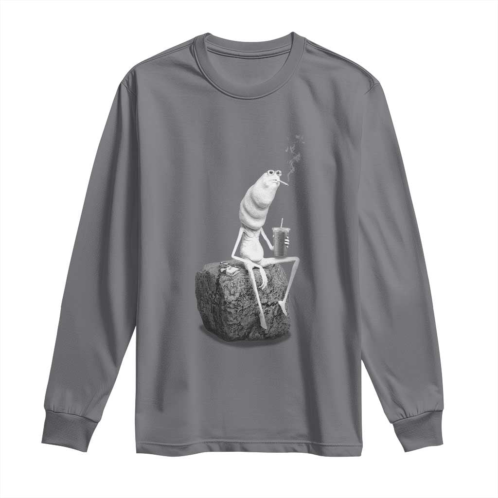 Marcus The Worm Diet Coke Long Sleeve Shirt Funny Drinking and Smoking Meme TS14 Charcoal Print Your Wear
