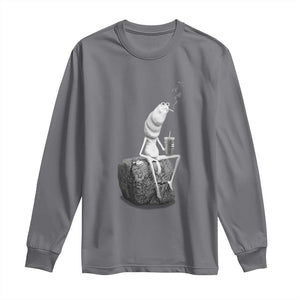 Marcus The Worm Diet Coke Long Sleeve Shirt Funny Drinking and Smoking Meme TS14 Charcoal Print Your Wear