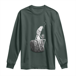 Marcus The Worm Diet Coke Long Sleeve Shirt Funny Drinking and Smoking Meme TS14 Dark Forest Green Print Your Wear