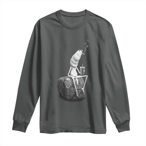 Marcus The Worm Diet Coke Long Sleeve Shirt Funny Drinking and Smoking Meme TS14 Dark Heather Print Your Wear