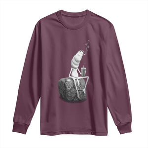 Marcus The Worm Diet Coke Long Sleeve Shirt Funny Drinking and Smoking Meme TS14 Maroon Print Your Wear