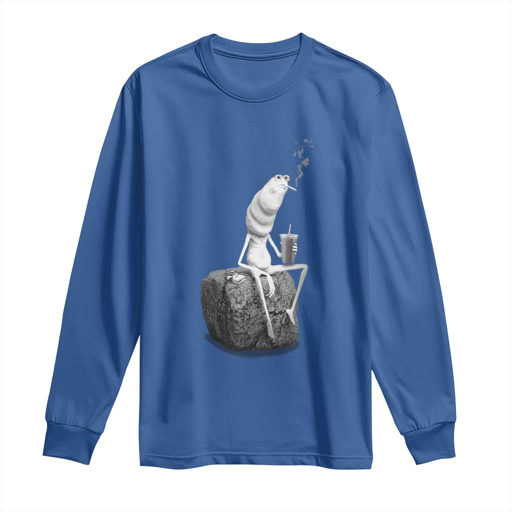 Marcus The Worm Diet Coke Long Sleeve Shirt Funny Drinking and Smoking Meme TS14 Royal Blue Print Your Wear