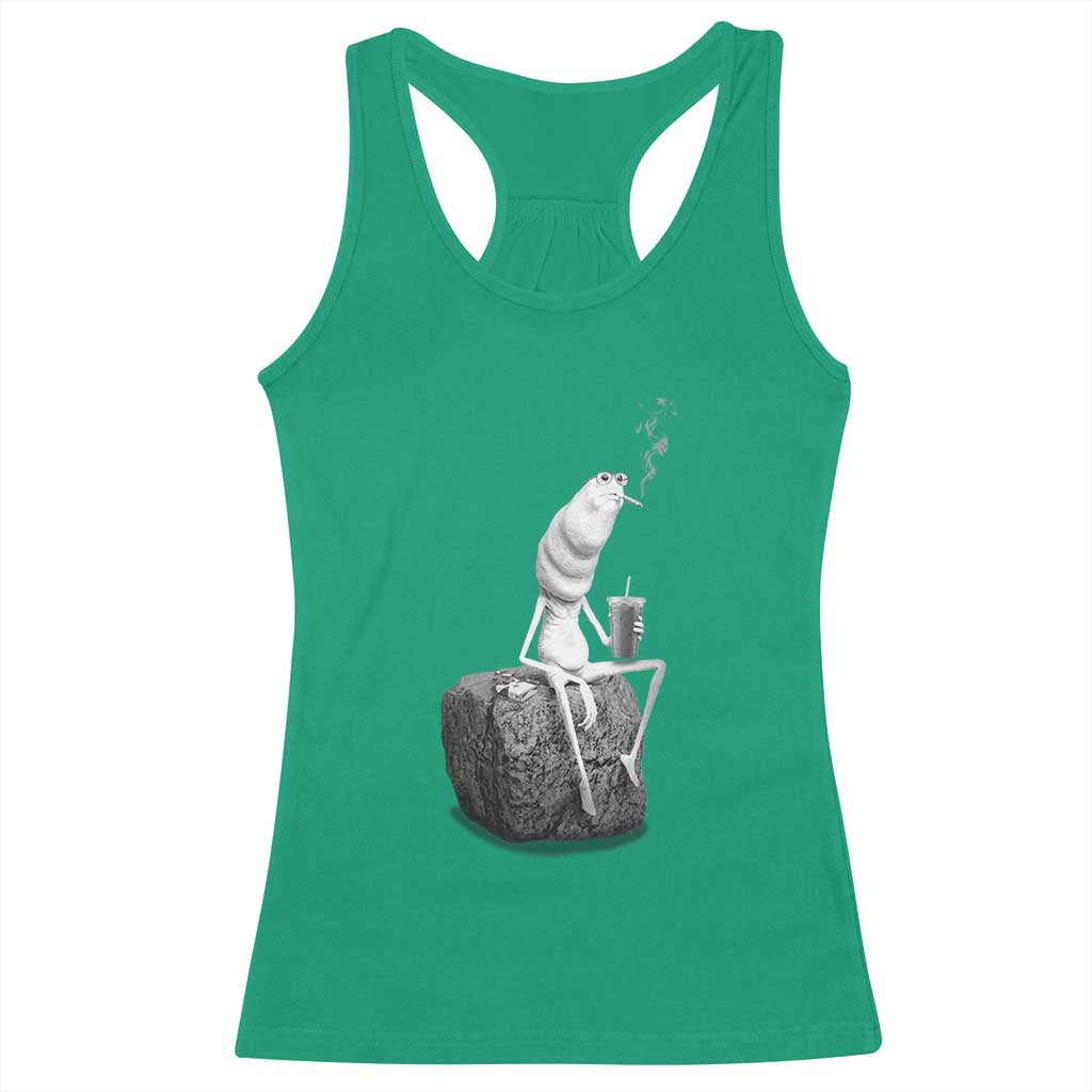 Marcus The Worm Diet Coke Racerback Tank Top Funny Drinking and Smoking Meme TS14 Irish Green Print Your Wear