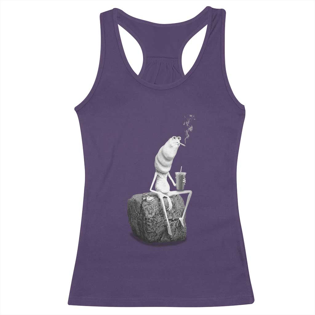 Marcus The Worm Diet Coke Racerback Tank Top Funny Drinking and Smoking Meme TS14 Purple Print Your Wear