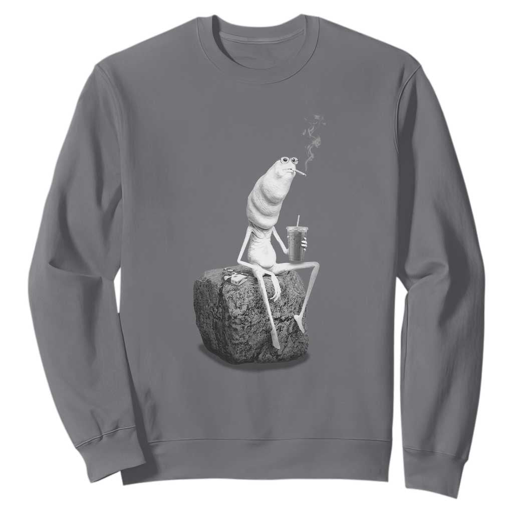 Marcus The Worm Diet Coke Sweatshirt Funny Drinking and Smoking Meme TS14 Charcoal Print Your Wear