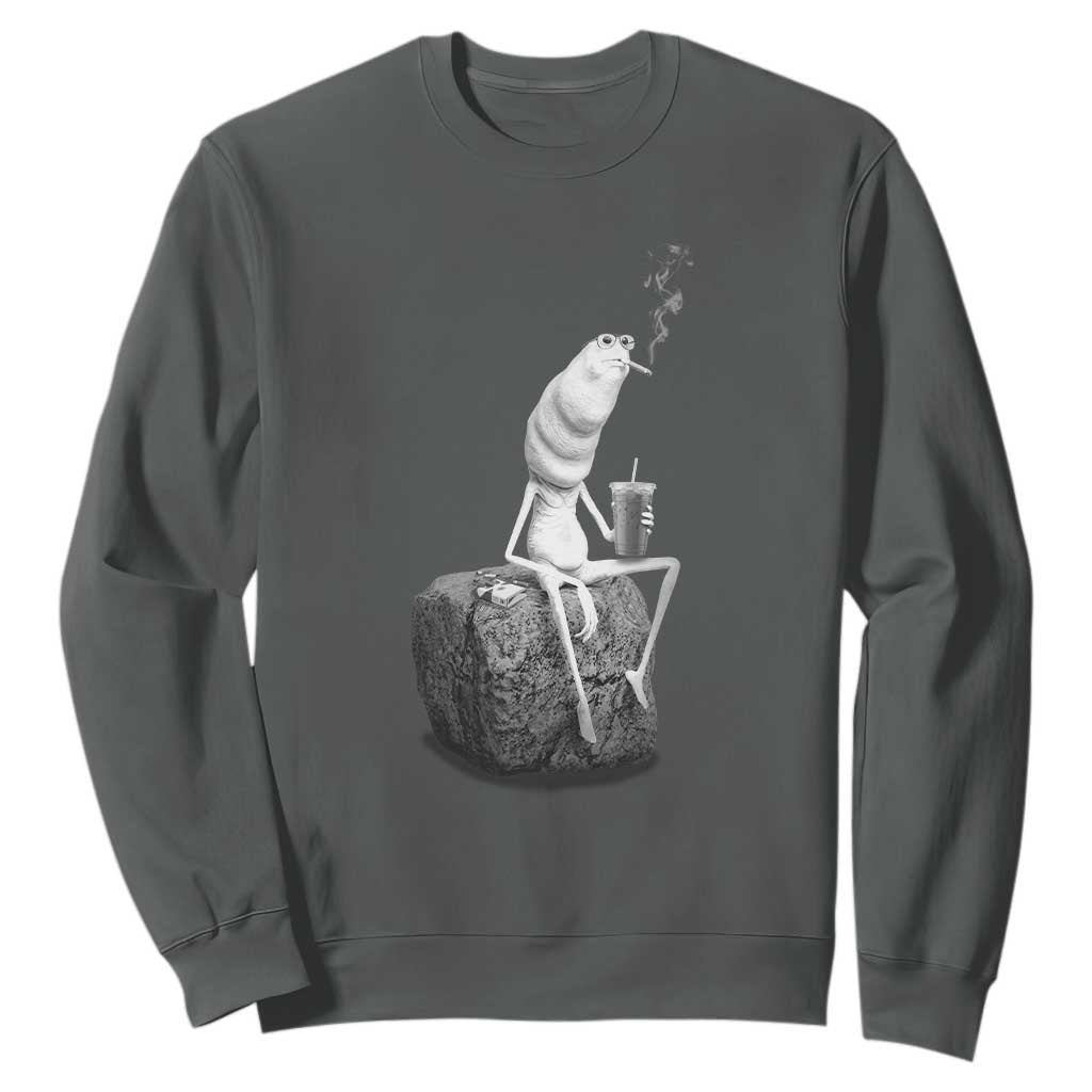 Marcus The Worm Diet Coke Sweatshirt Funny Drinking and Smoking Meme TS14 Dark Heather Print Your Wear